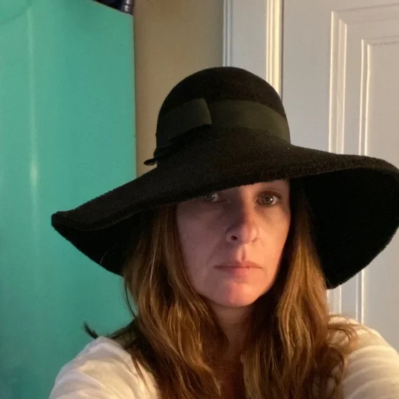 Frank Olive black felt grosgrain vintage black hat - Picture 7 of 7